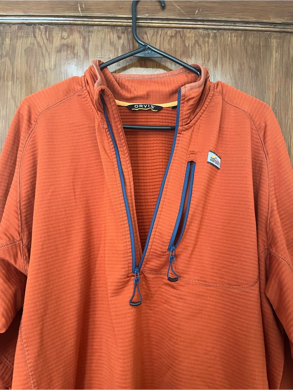 Orvis Horseshoe Hills 1/4 Zip Fleece - Burnt Orange - Picture 3 of 5